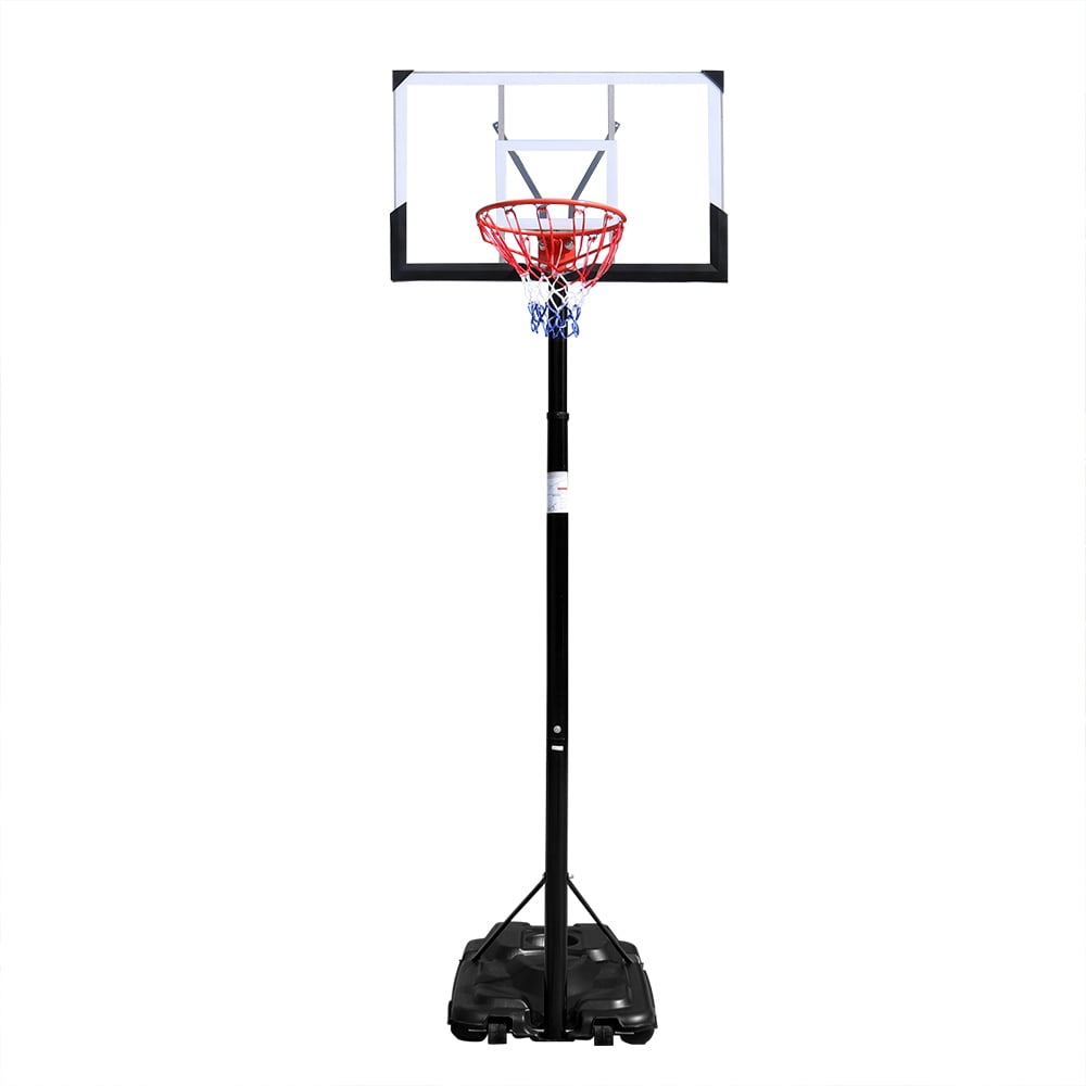 Ktaxon Portable Basketball Hoop Outdoor, Basketball Goal System 4.4-10ft Height Adjustable, 44inch Shatterproof Backboard, Gray Orange