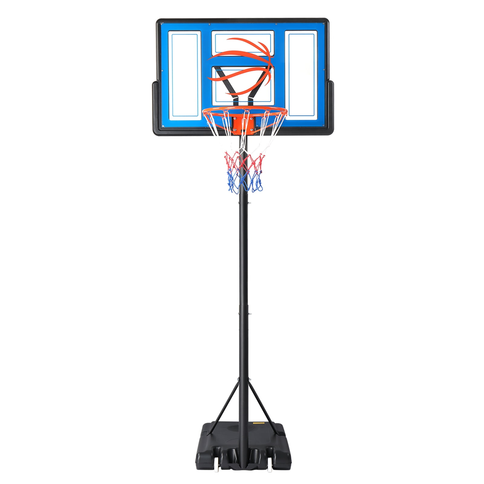 Ktaxon Portable Basketball Hoop Outdoor, Basketball Goal System 4.4-10ft Height Adjustable, 44inch Shatterproof Backboard, Gray Orange
