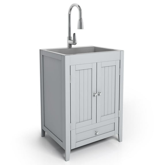 Ktaxon Gray Stainless Steel 72.6 lb Utility Sink