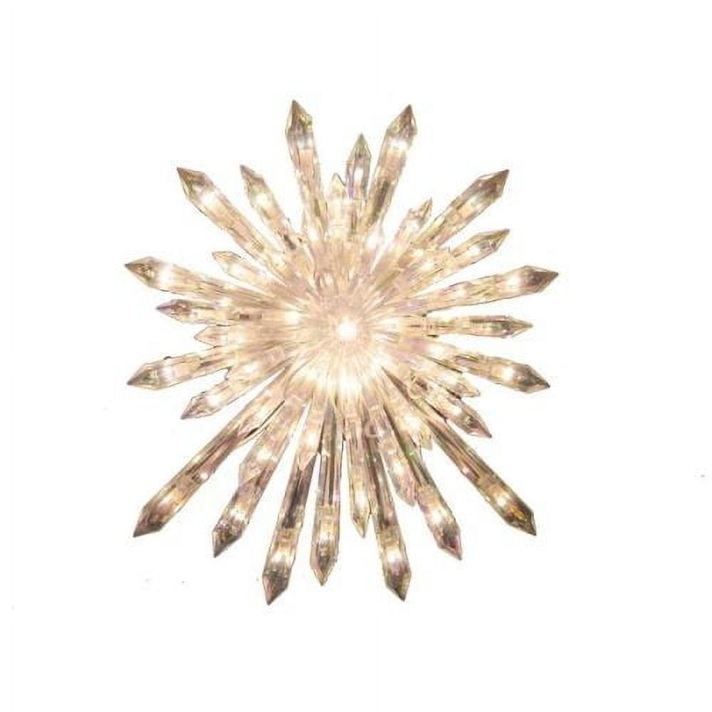Kurt Adler 13.5" Clear Crystal Snowflake Tree Topper with Lights