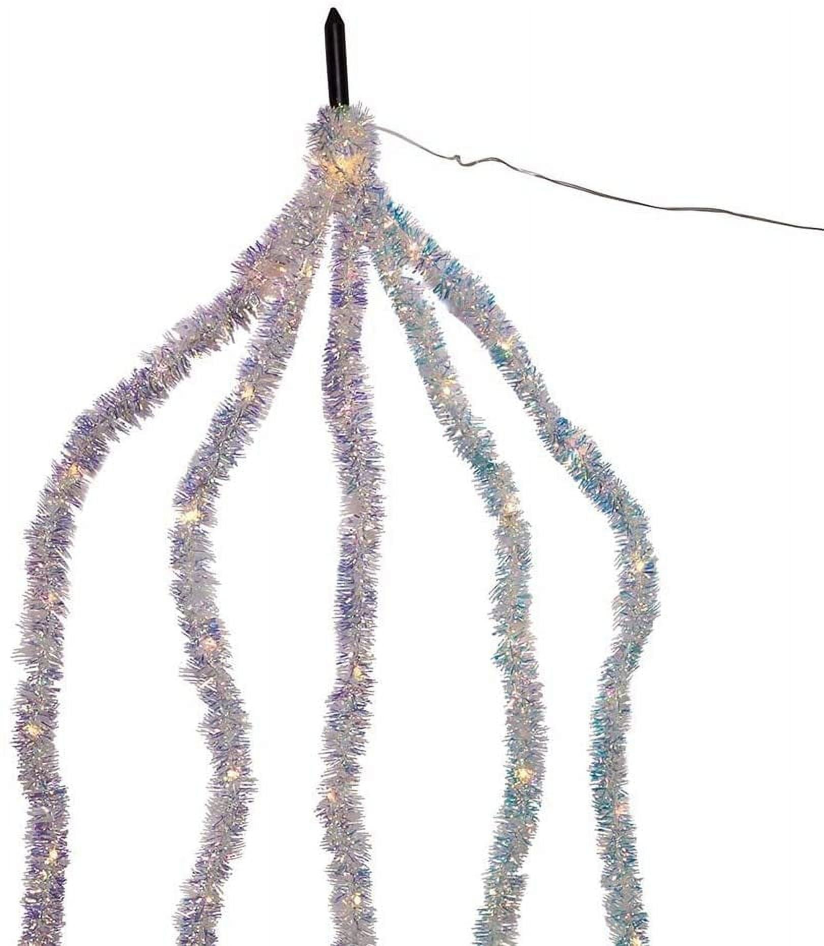 Kurt S. Adler 6.5-Foot Warm White Iridescent Tinsel Cascade Light Set