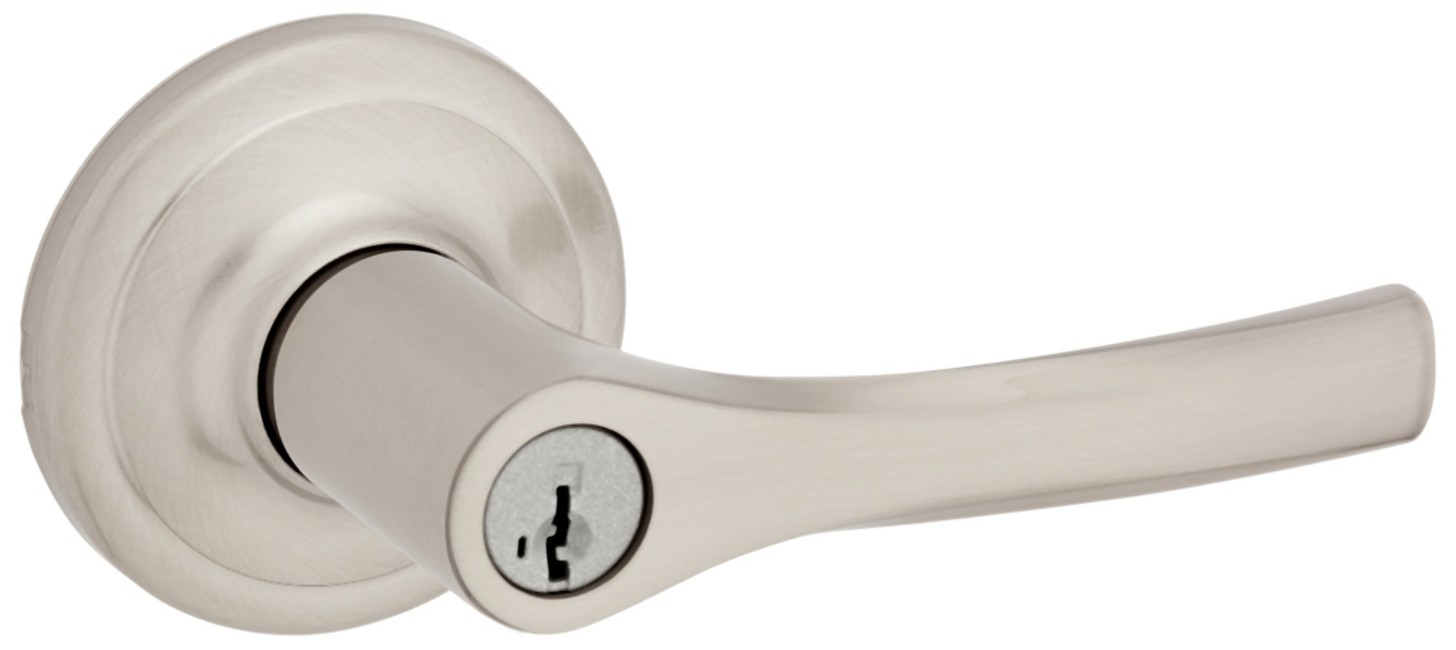 Kwikset 405Hyl-S Henley Single Cylinder Keyed Entry Door Lever Set - Nickel