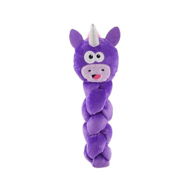 Kyjen  Outward Hound Nina Ottosson Twistiez Unicorn Interactive Plush Puzzle Dog Toy, Purple - Large