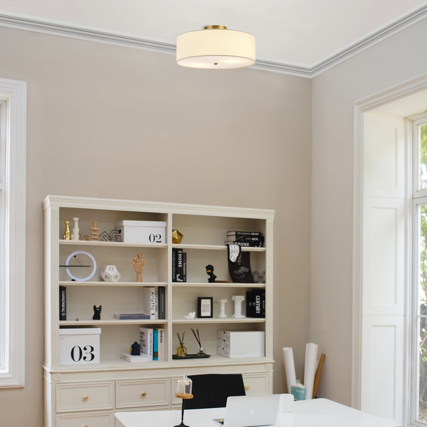 Kyle 2-Light Matte Brass Flush Mount - one size