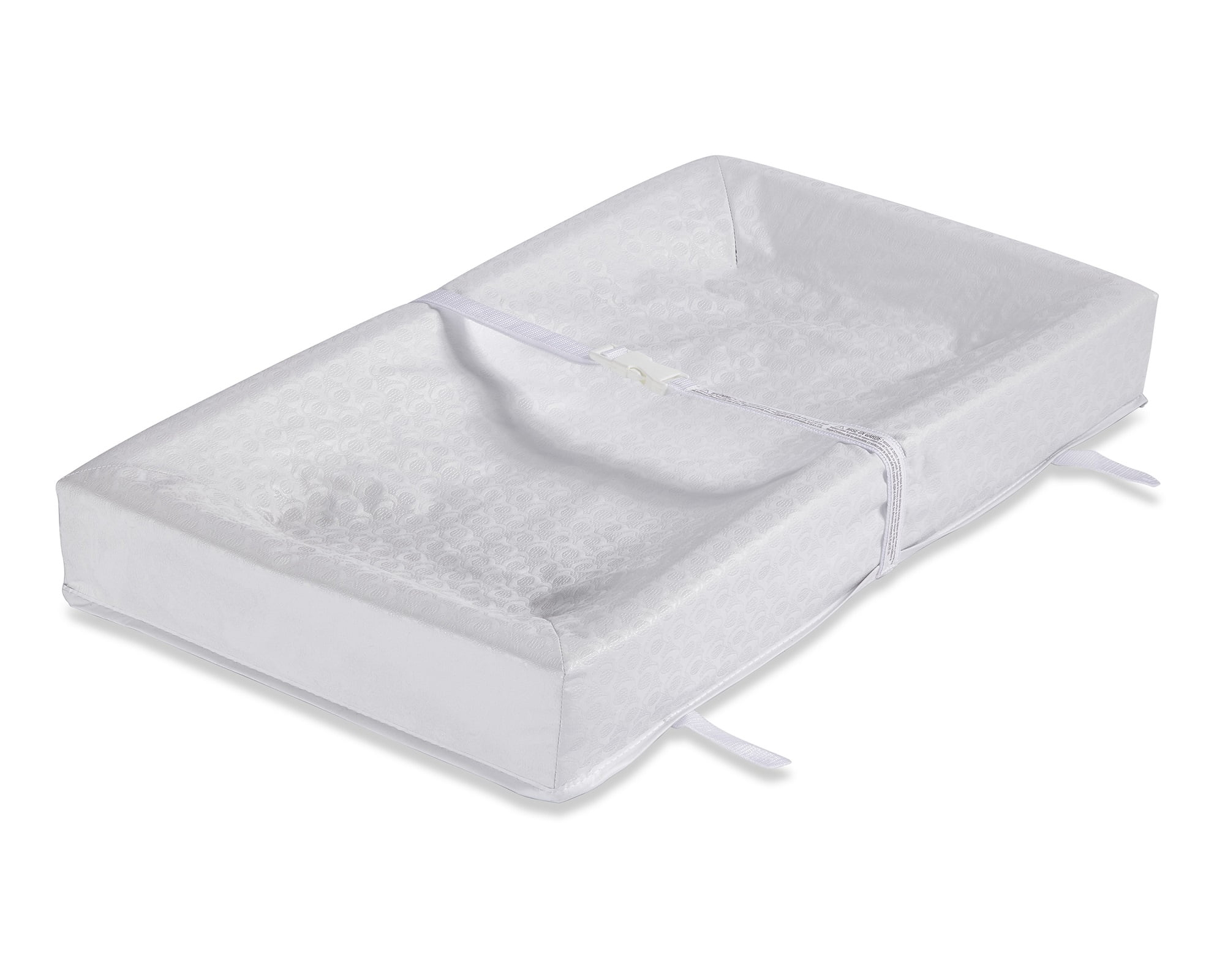 L.A. Baby Polyester Easy to Clean Embossed Cover Waterproof Diaper Changing Pad, White
