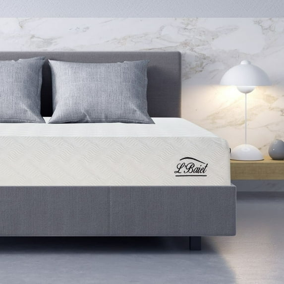 L’Baiet 12” Gel Memory Foam Mattress, Full Size / Bed in a Box / Medium Firm / Breathable Cooling-Gel Comfort Technology / Pressure Relief / Comfy Support / Soft Fabric Cover / CertiPUR-US Certified
