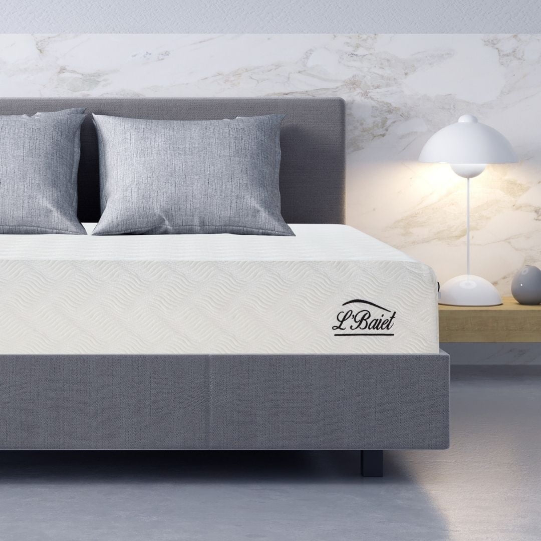 L’Baiet 12” Gel Memory Foam Mattress, Twin Size / Bed in a Box / Medium Firm / Breathable Cooling-Gel Comfort Technology / Pressure Relief / Comfy Support / Soft Fabric Cover / CertiPUR-US Certified