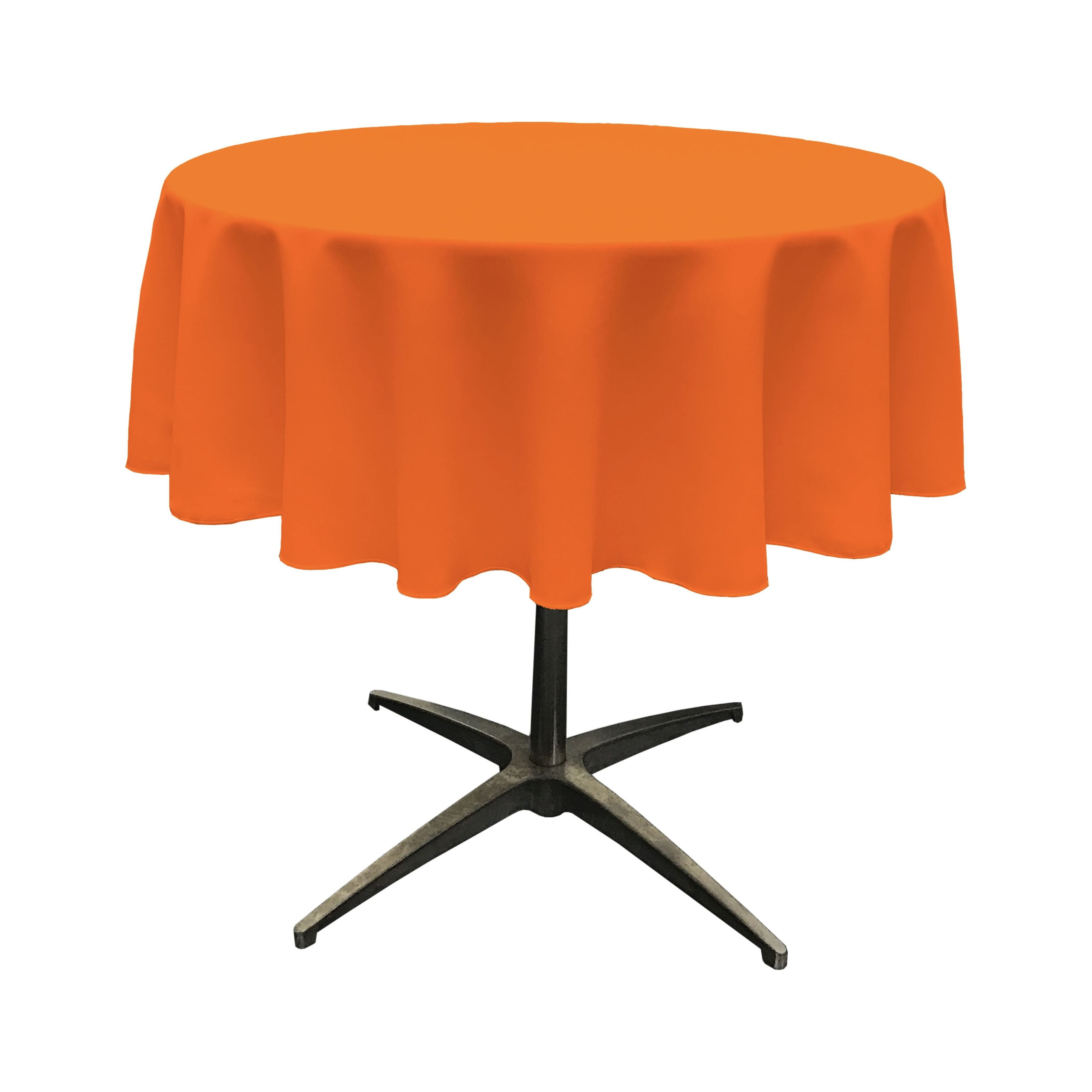 LA Linen Polyester Poplin Tablecloth 51-Inches Round, Orange