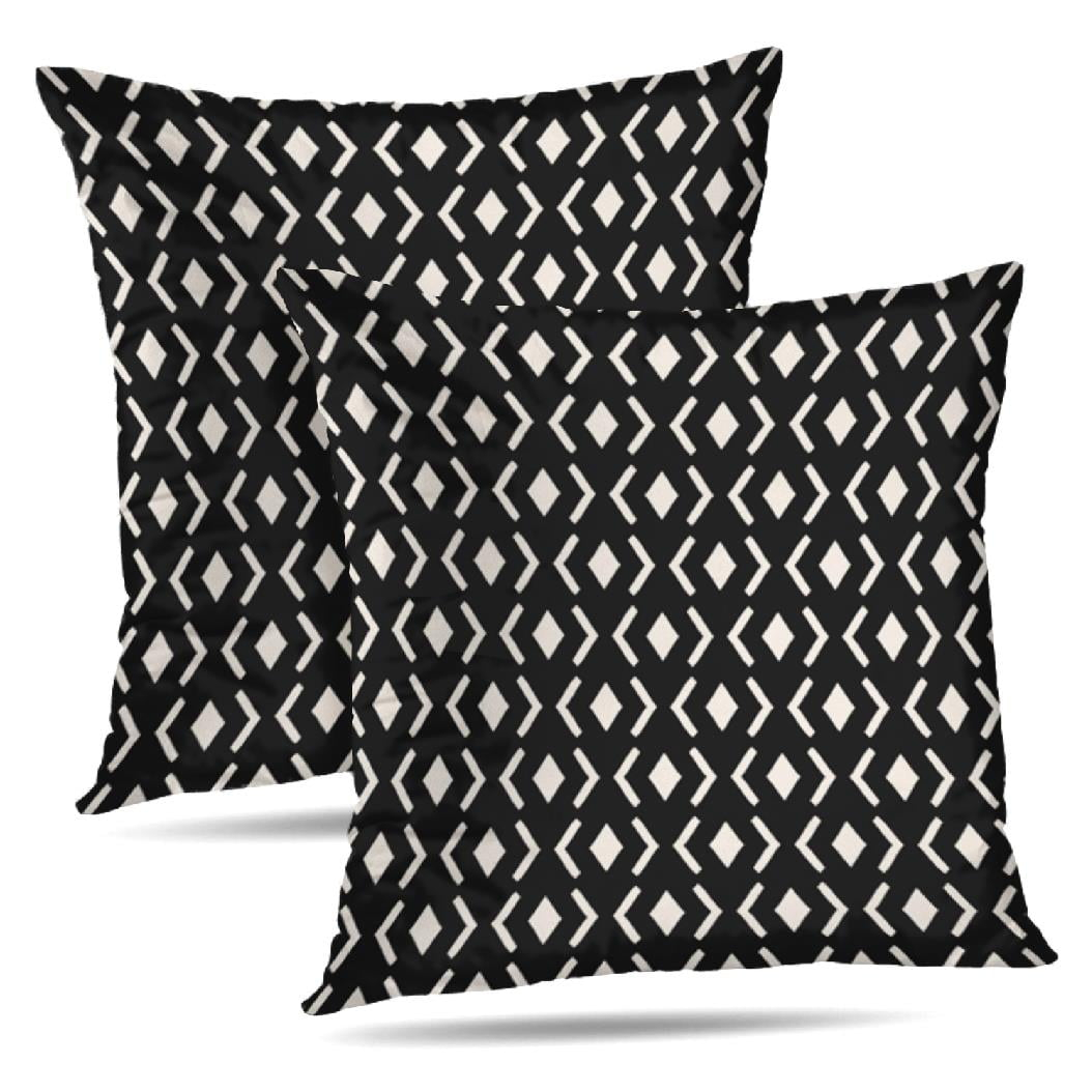 Modern Abstract Black and White Pillow Covers 18x18 in Couch Pillow Case Sets of 2 Decorative Square Throw Pillows for Home Living Room Bedroom Bed Cushion Outdoor