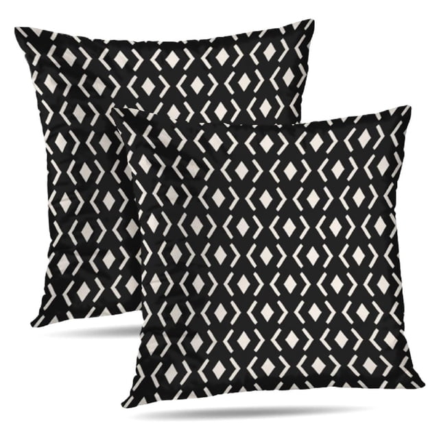 Modern Abstract Black and White Pillow Covers 18x18 in Couch Pillow Case Sets of 2 Decorative Square Throw Pillows for Home Living Room Bedroom Bed Cushion Outdoor