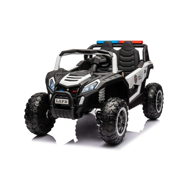 LAPD Police Buggy UTV 2 Seater Ride on Toys 4WD Electric, 12V , Remote Control, EVA Tires, Leather Seats, Siren & Lights