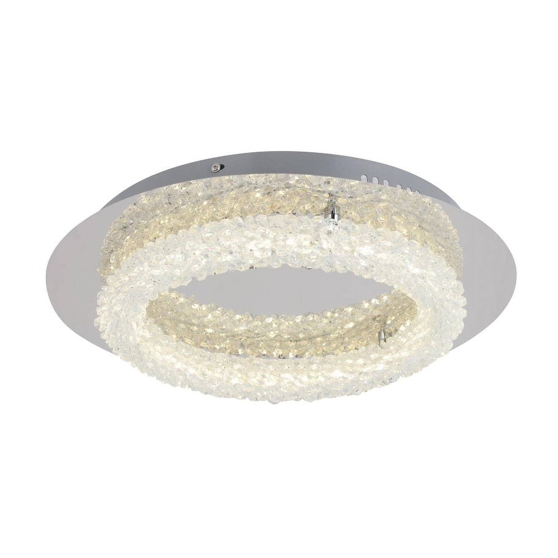 LED Flush Mount with Stainless Steel Frame and Clear Crystal