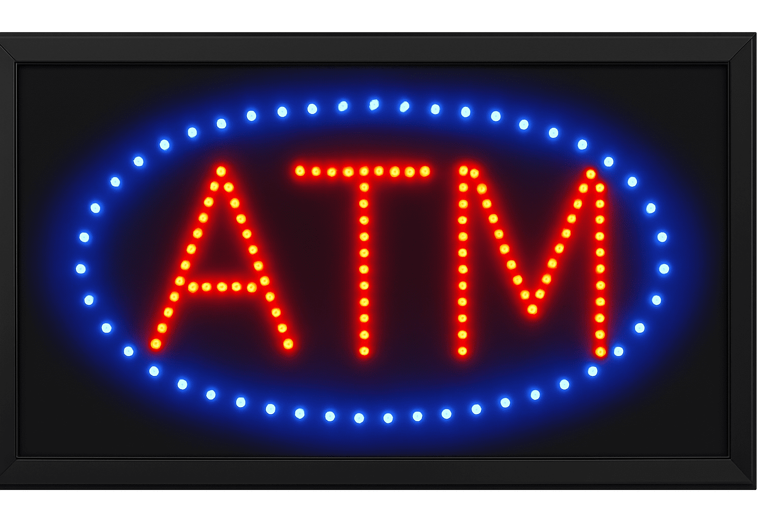 LED Neon Light ATM Sign With Animation On/off and Power On/Off two Switchs for Business B86