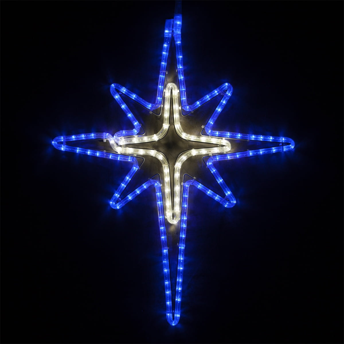 28" Blue and Cool White LED Bethlehem Star Rope Light