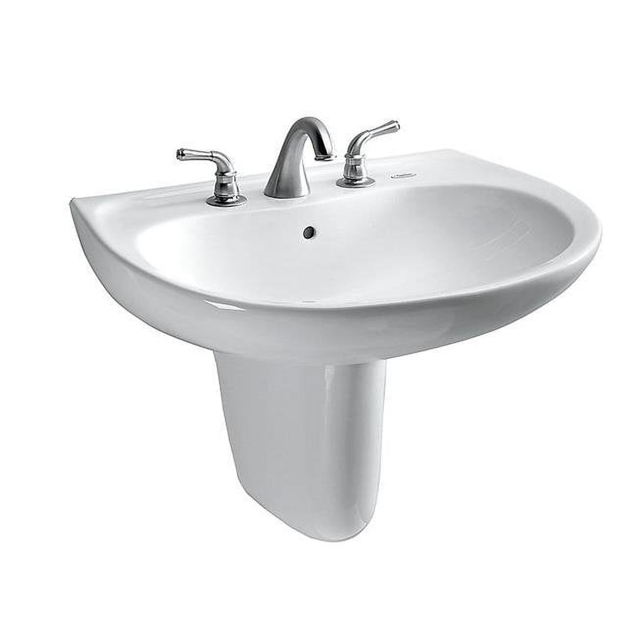 Supreme® Vitreous China U-Shaped Wall Mount Bathroom Sink with Overflow