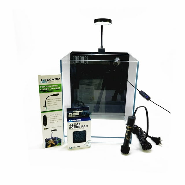 Lifegard Low Iron Ultra Clear Crystal Aquarium with Built in Filter ��������������������������� Rimless Glass, Beveled Edge, Elevated Style ��������������������������� Direct Jet Flow ��������������������������� 8.3 GPH
