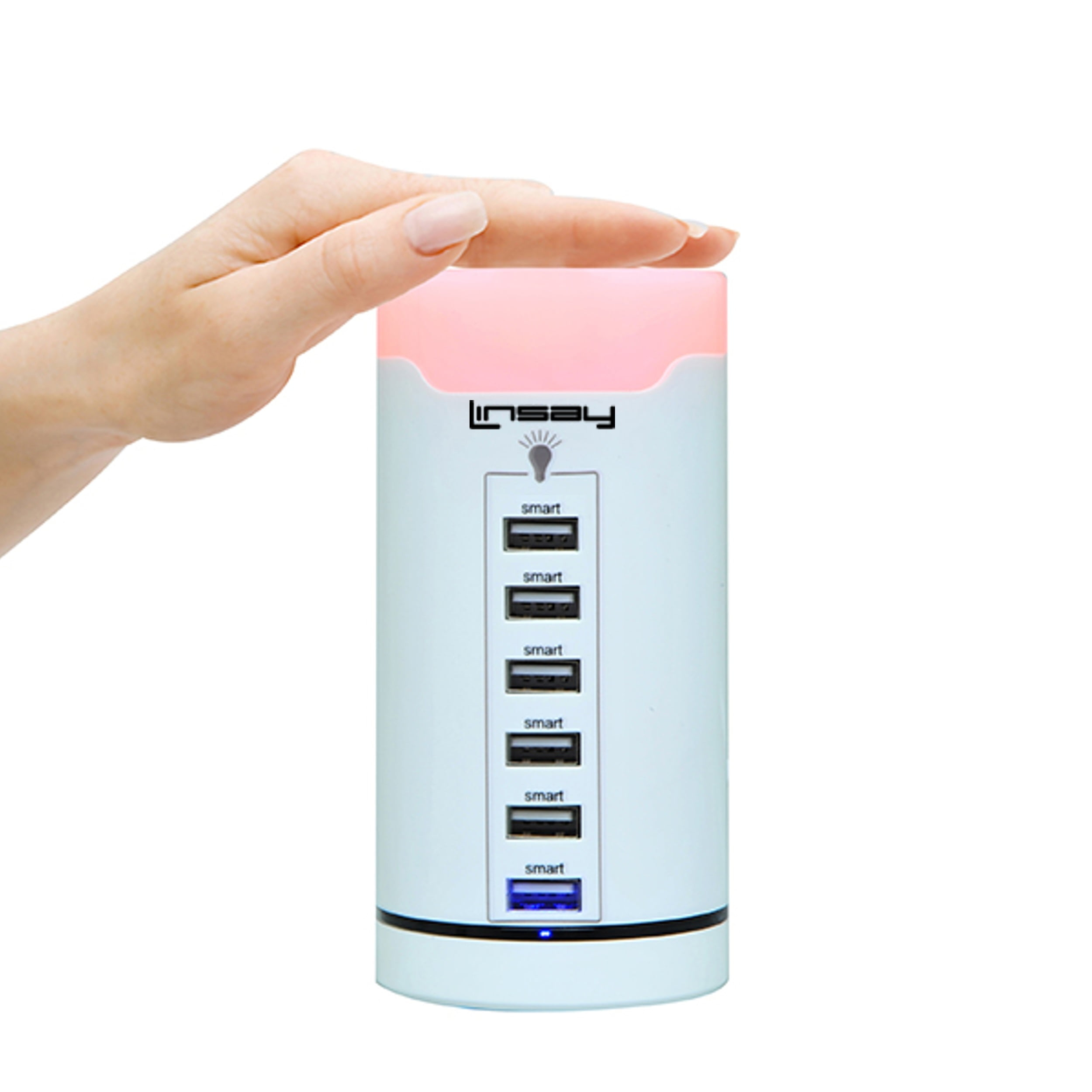 LINSAY SMART LED LAMP TOUCH with 6 USB Charging Station Multi color LED dimmeable