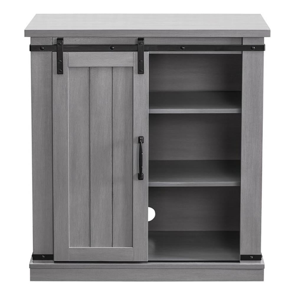LIVILAND Farmhouse Storage Cabinet Sliding Barn Door Accent Console 32" H - Gray