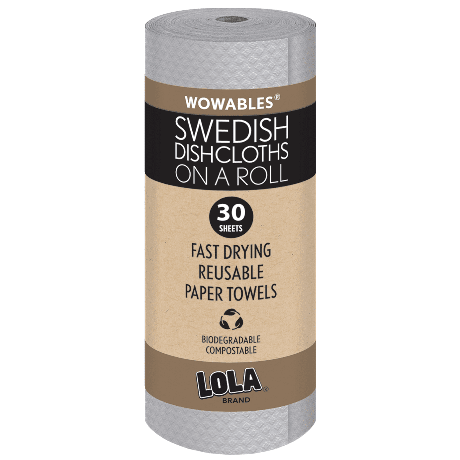 LOLA Swedish Dishcloths - 30 Pk, Eco-Friendly Sponge Cloths, Reusable Paper Towels, Made in Germany