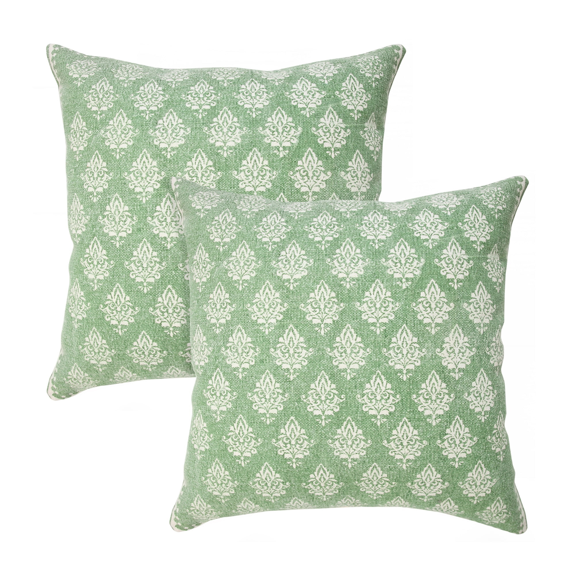 Classic Damask Stonewashed Handmade Cotton Throw Pillow Set