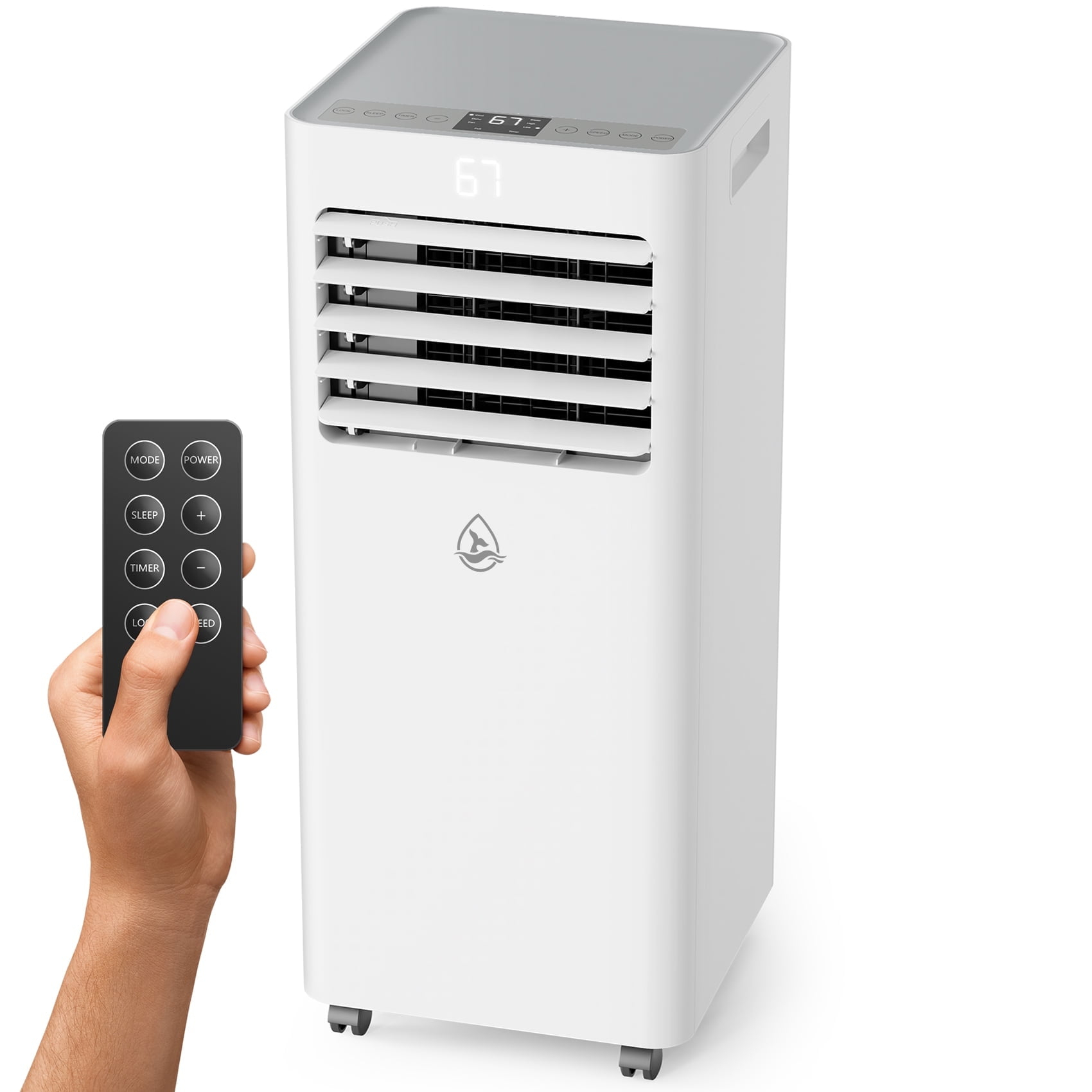 LUBAIR 8,000 BTU Portable Air Conditioner with Remote Control, Coverage Area 250 Sq.ft