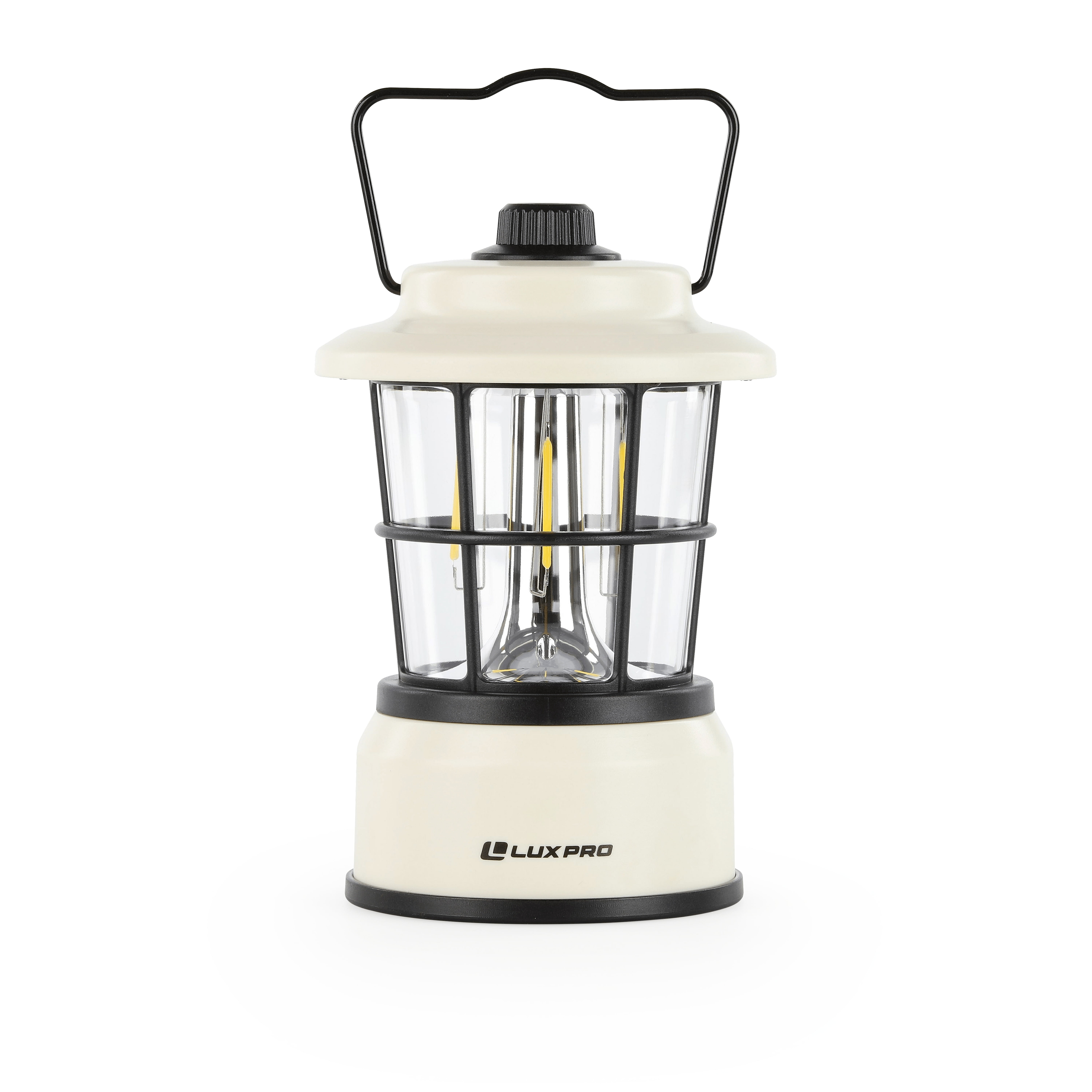 LUXPRO LP1535 265 Lumen Retro LED Lantern - Battery-Powered Emergency Lantern - LED Lamp for Power Outages, Emergency Kit, or Survival Pack - Beige