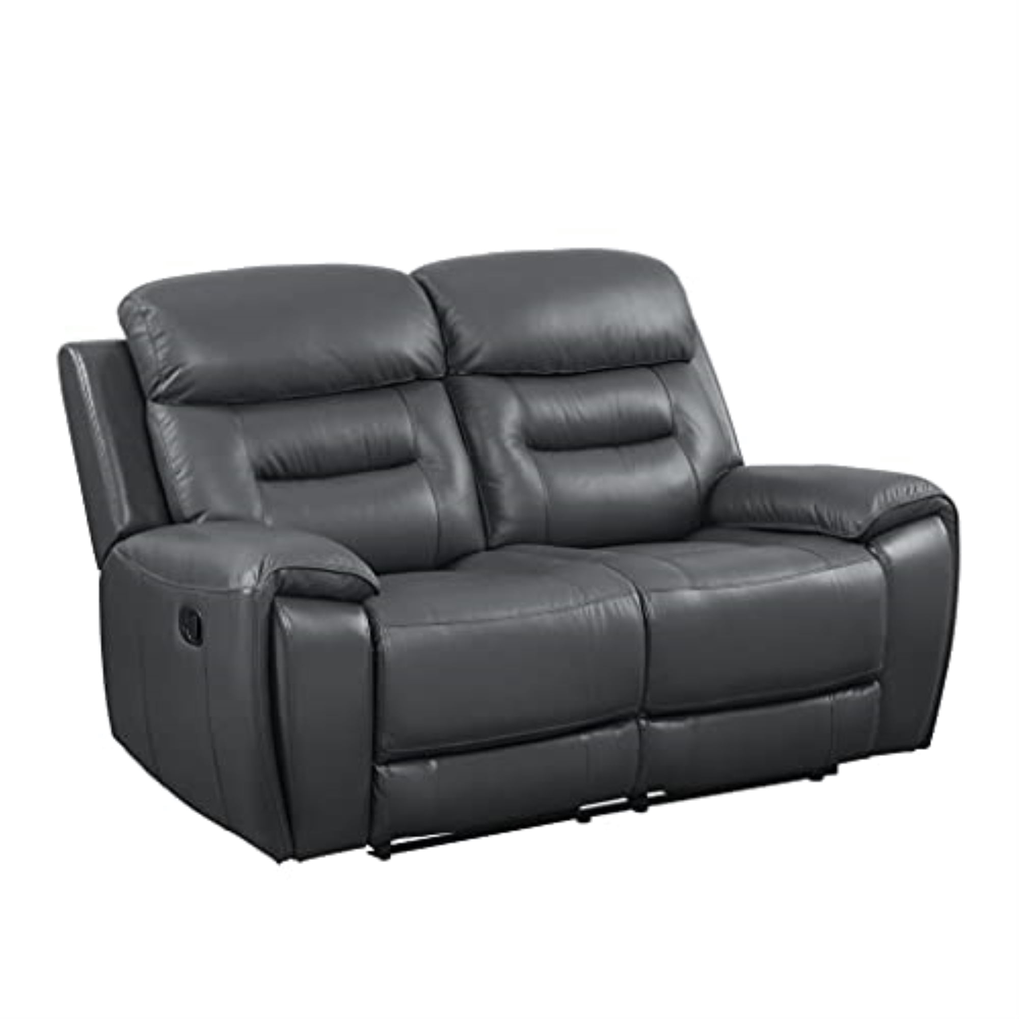 LV00073 - Motion Loveseat, Gray Top Grain Leather - Lamruil