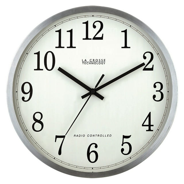 LA CROSSE TECHNOLOGY WT-3126B 12" Stainless Steel Atomic Wall Clock