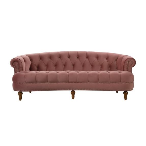 La Rosa 84" Chesterfield Tufted Sofa Rose Pink