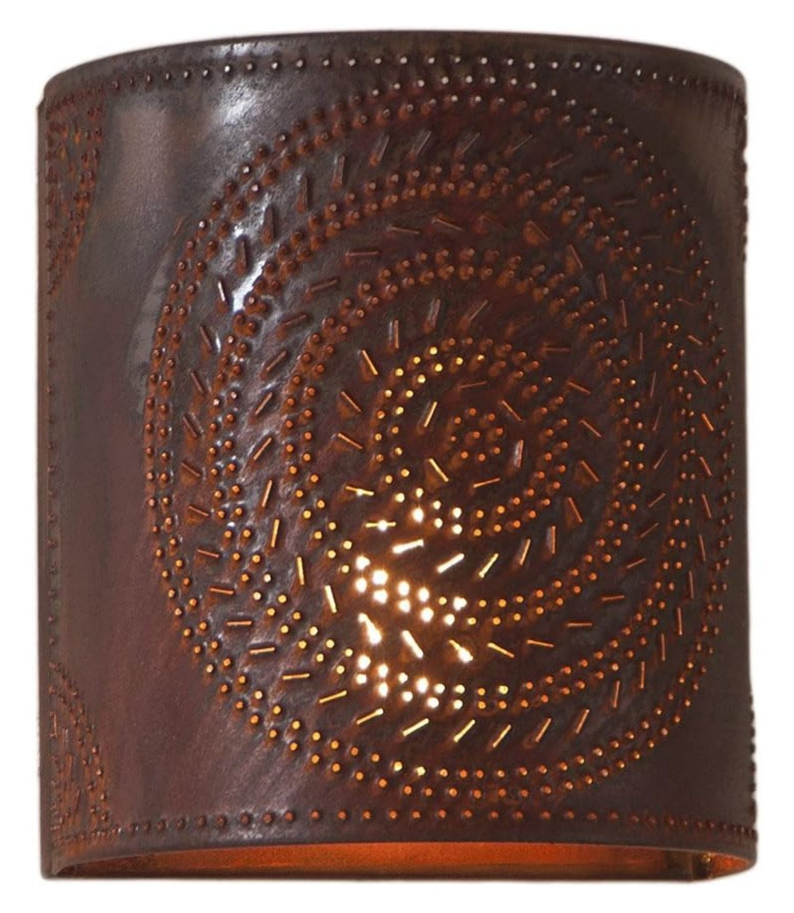 JepoIA 724CRT - Chisel Pattern One-Light Wall Sconce in Rustic Tin