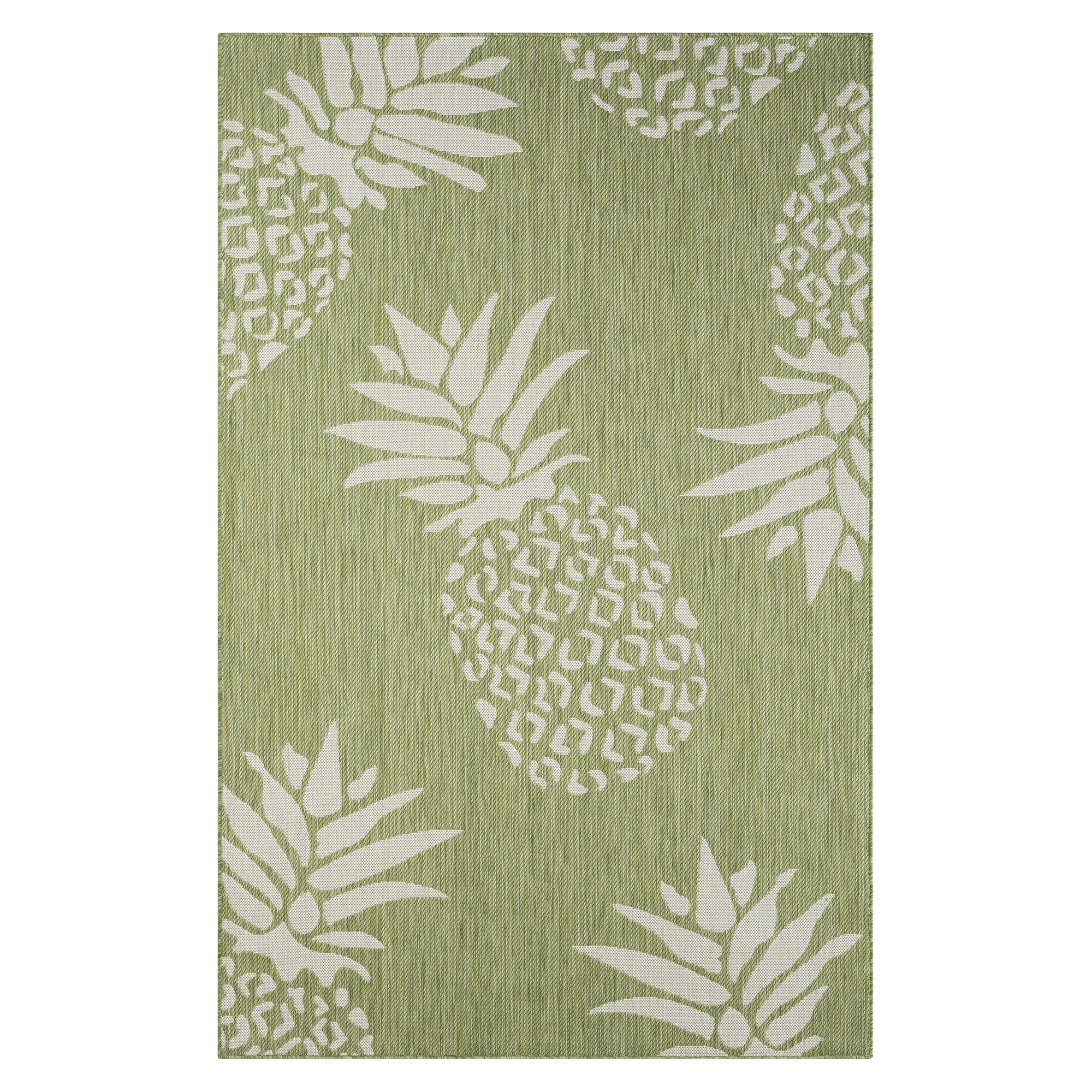 5â€™ x 7â€™ Green Pineapple Indoor Outdoor Area Rug