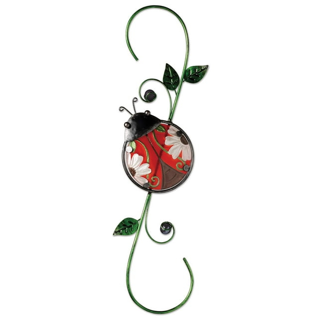 Sunset Vista Designs Metal and Glass Decorative Ladybug Hook, 18"