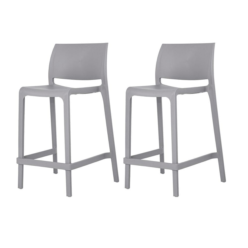 2pk Sensilla Stackable Counter Stools Gray - Lagoon