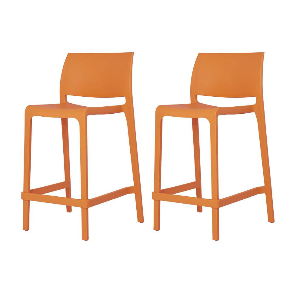 2pk Sensilla Stackable Counter Stools Orange - Lagoon