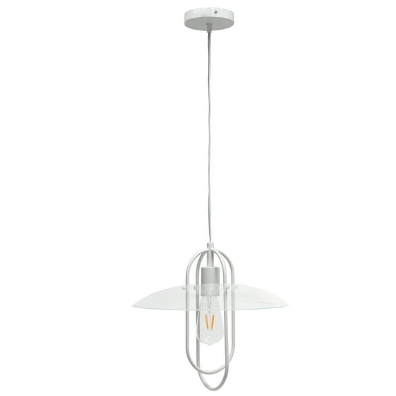 Lalia Home Iron 1 Light Elongated Pendant in White