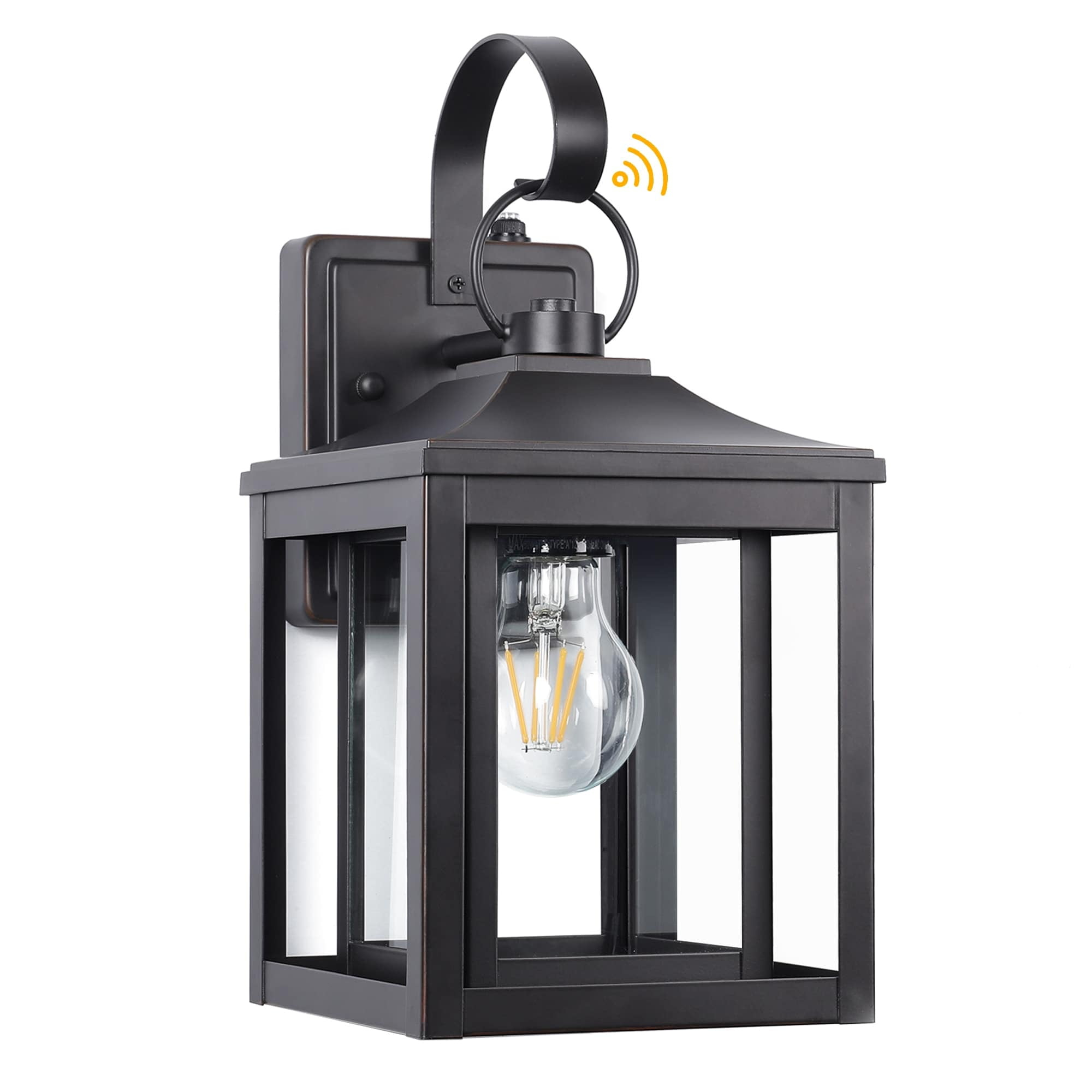 LamQee 1-Light 13"H Aluminum Outdoor Wall Lantern with Dusk to Dawn