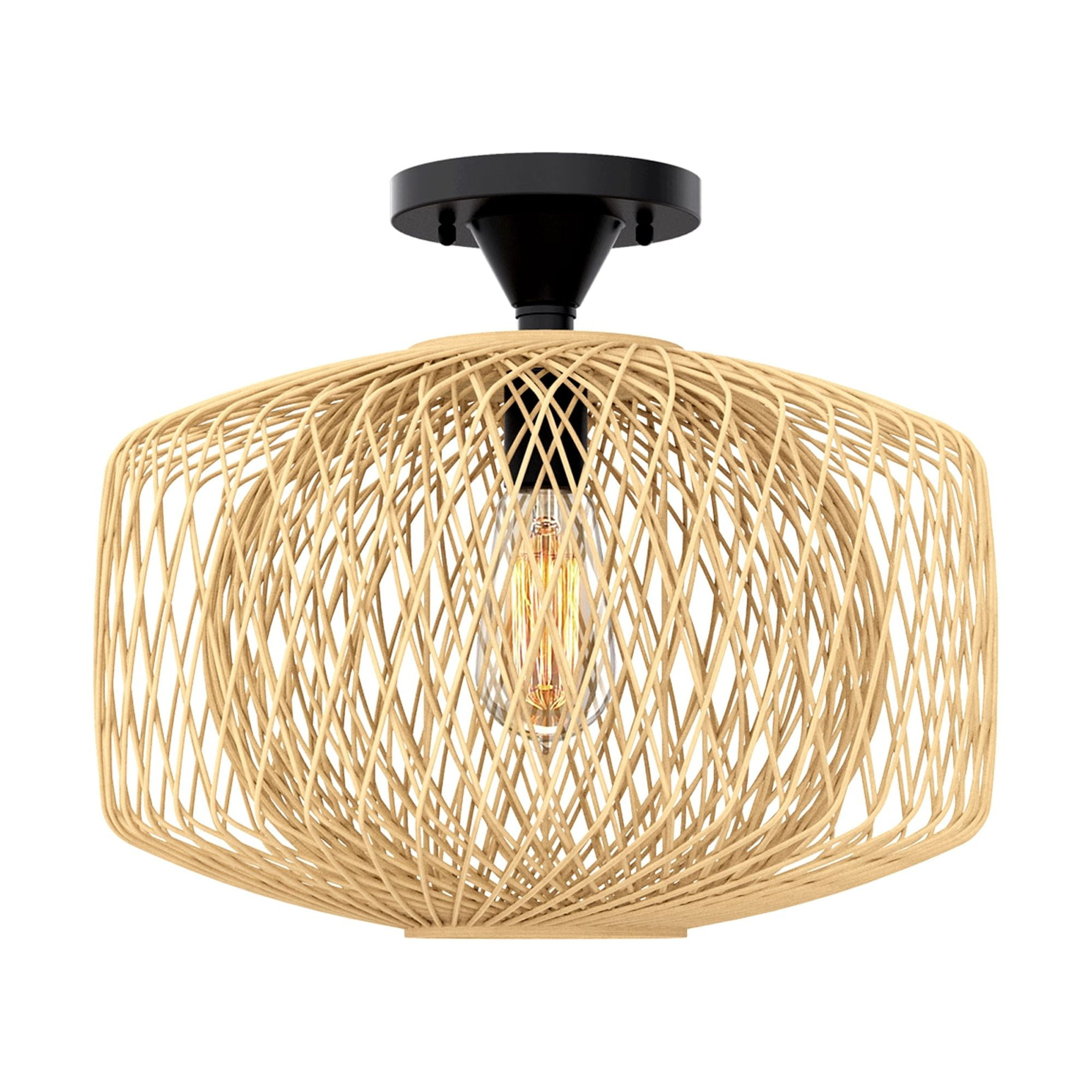 Landia Home Decorative Bamboo Semi Flush Mount Light