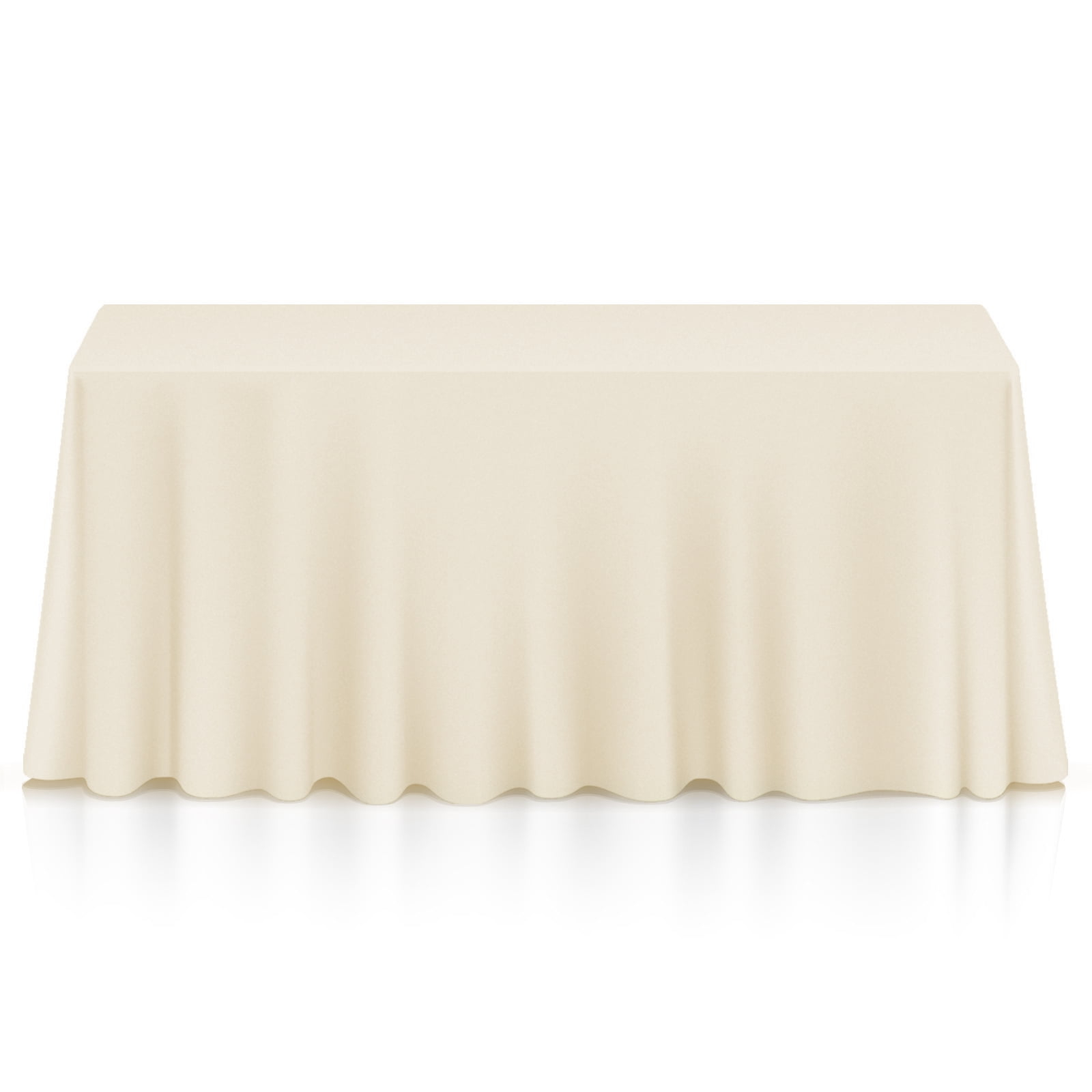 Lann's Linens Polyester Tablecloth - 90" x 156" Rectangular - Ivory
