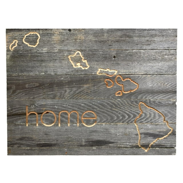 Large Rustic Farmhouse Hawaii Home State Reclaimed Wood Wall Sign