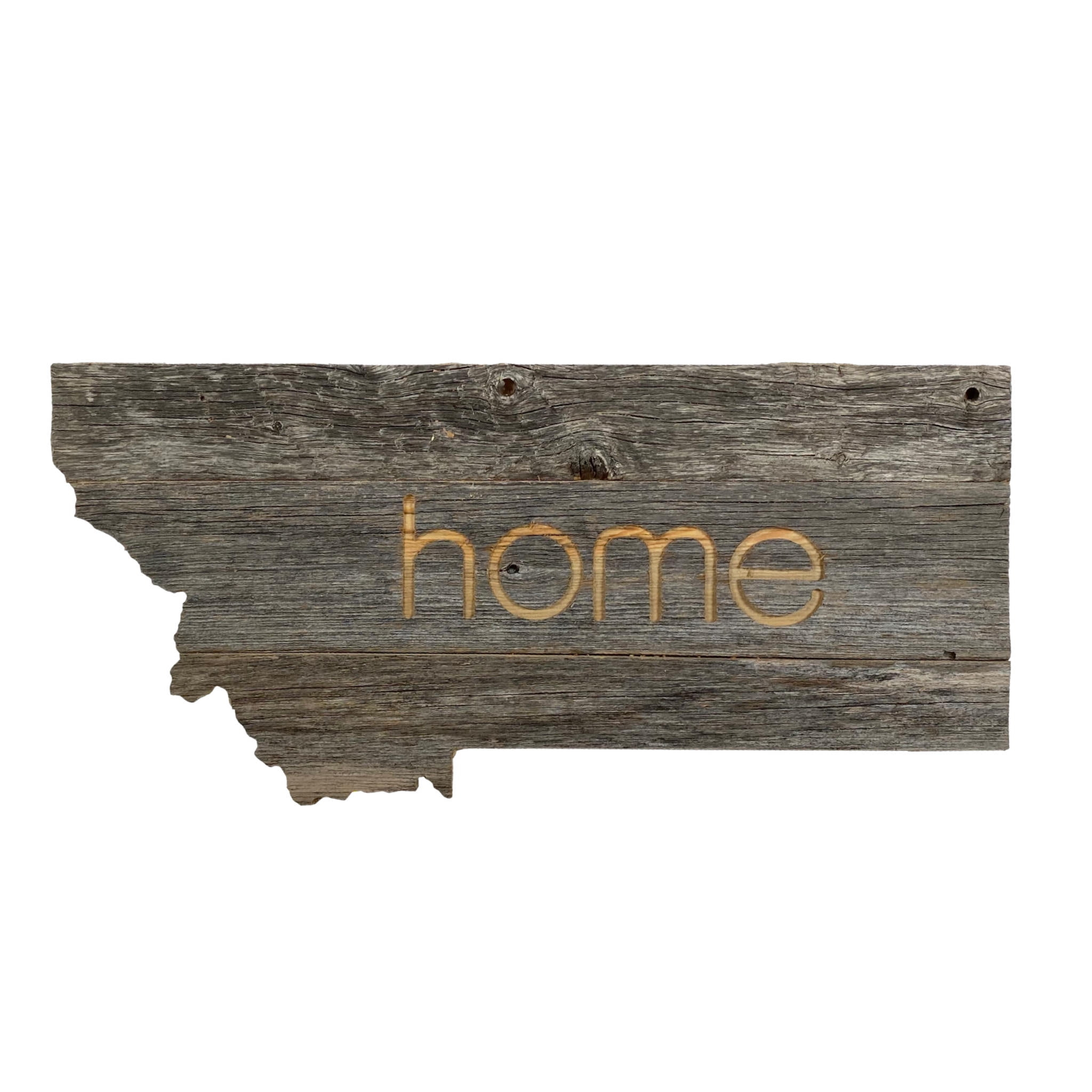 Large Rustic Farmhouse Montana Home State Reclaimed Wood Wall Sign