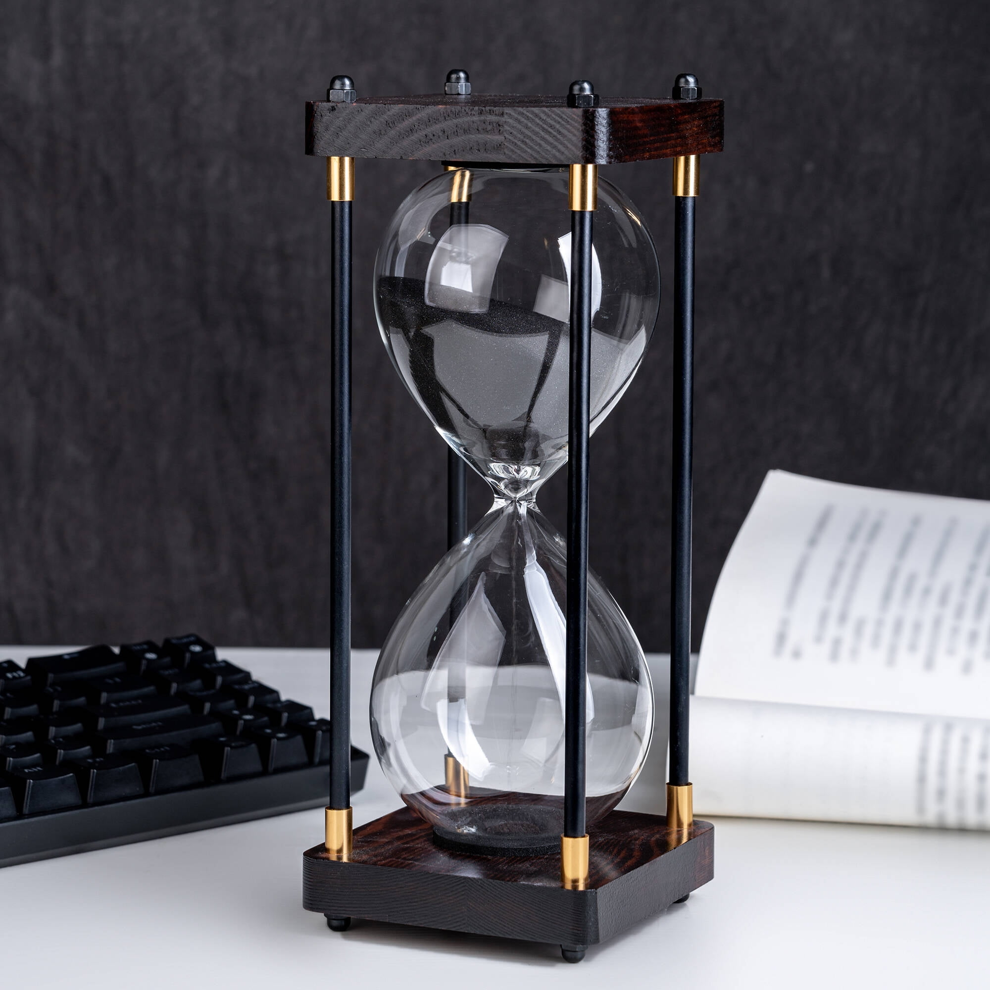 Large Sand Timer, Hourglass Timer 60 Minutes ,Vintage Wooden Hour Glass Timer