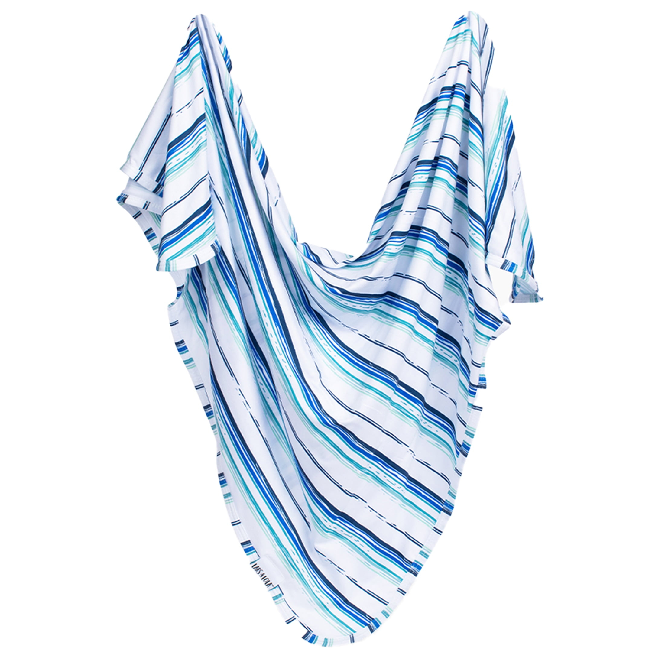 Lars & Lola Swaddle Blanket, Baby Girl or Baby Boy Swaddle, 31.5 x 31.5 inch soft Newborn Swaddle Set for Newborn Girls and Boys, Ocean Stripe