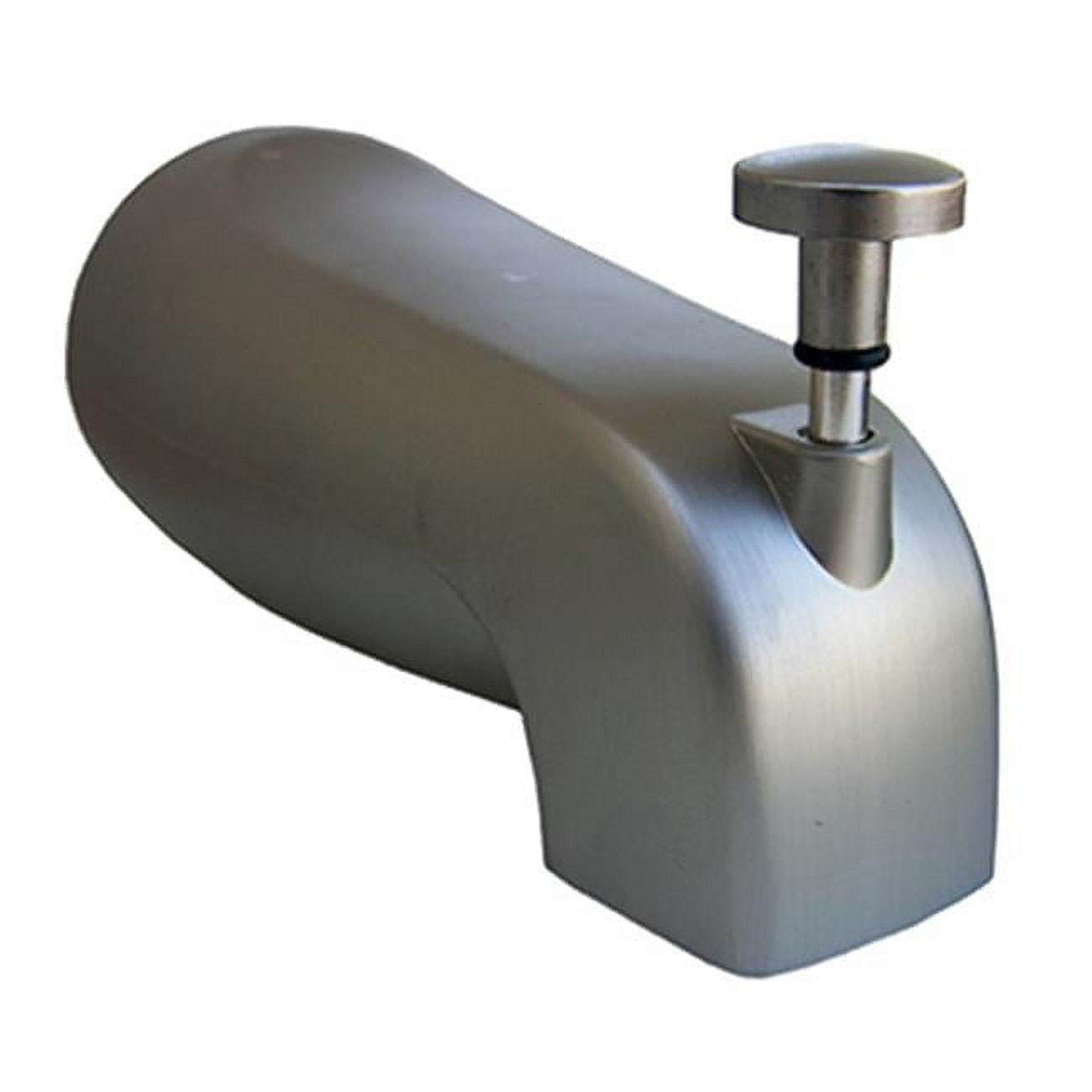 LASCO 08-1065 4 in 1 Fits Most Connection Bathtub Spout with Diverter Style, Satin Nickel Finish