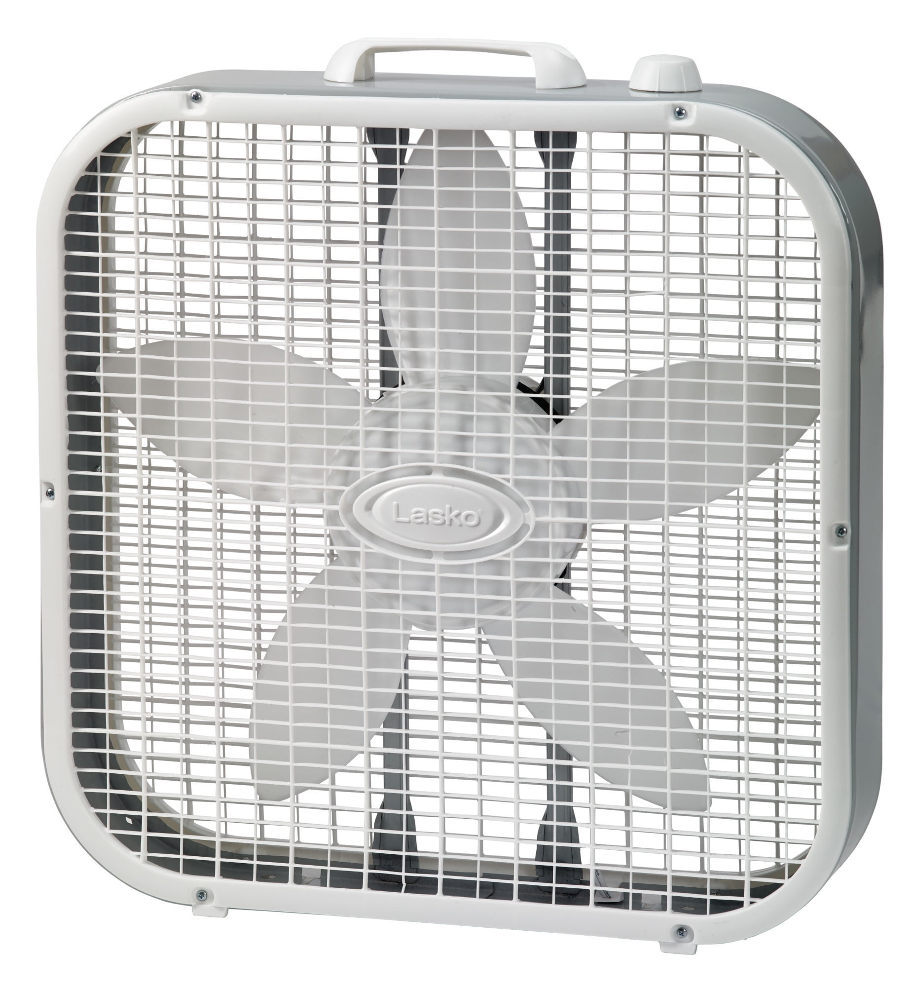 Lasko 20" Classic Box Fan with Weather-Resistant Motor, 3 Speeds, 22.5" H, White, B20200, New