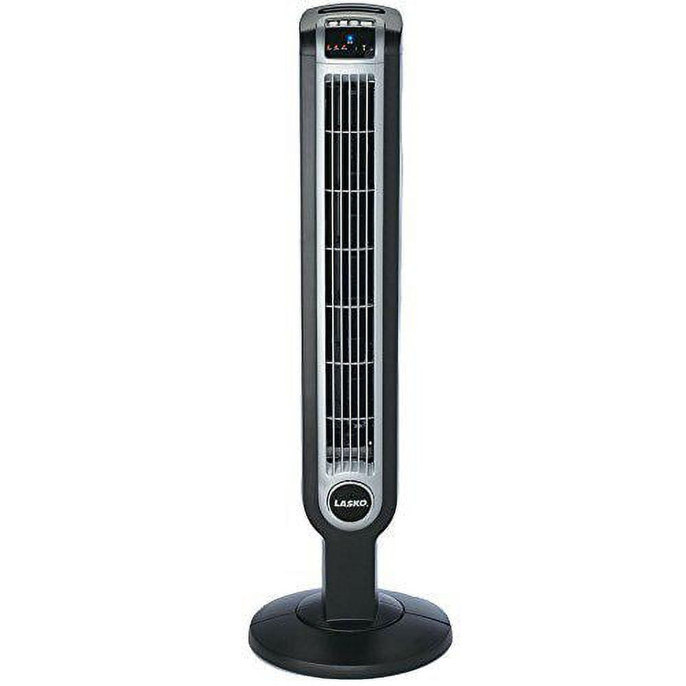 Lasko 36" Oscillating 3-Speed Tower Fan and Ionizer with Remote, Black, 2505, New