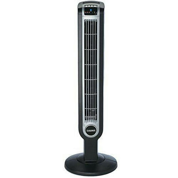 Lasko 36" Oscillating 3-Speed Tower Fan and Ionizer with Remote, Black, 2505, New