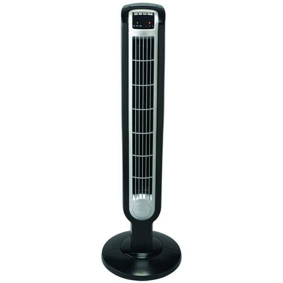 Lasko 36" Oscillating 3-Speed Tower Fan and Ionizer with Remote, Black, 2505, New