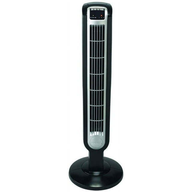 Lasko 36" Oscillating 3-Speed Tower Fan and Ionizer with Remote, Black, 2505, New