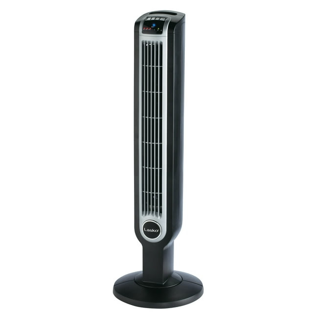 Lasko 36" Oscillating 3-Speed Tower Fan and Ionizer with Remote, Black, 2505, New