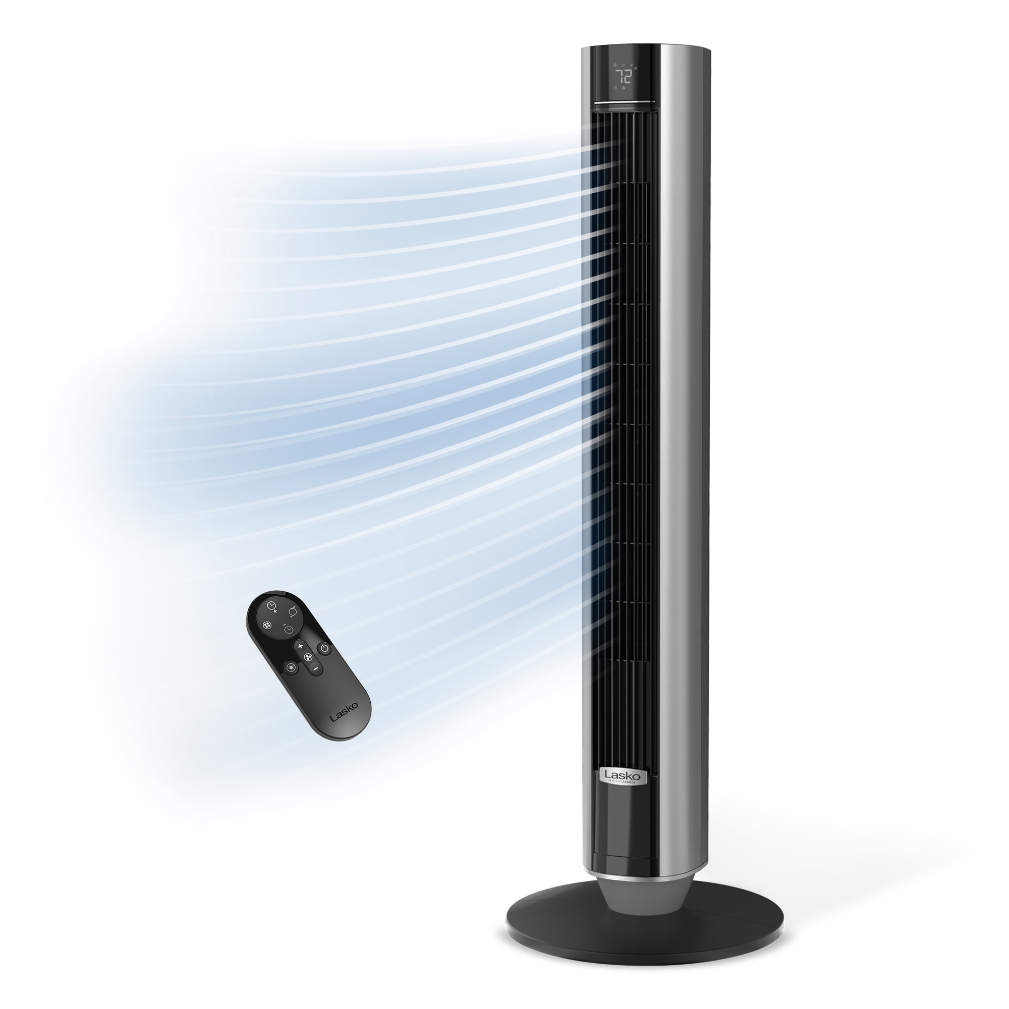 Lasko 40” WhisperForce DC Technology Tower Fan, 29 ft/s Airflow, Remote, Black, TDC401, New